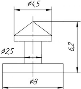 Габаритный чертеж кнопки К-227