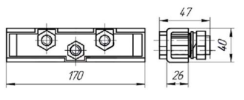 Габаритные размеры зажима К676