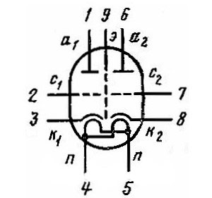 Схема лампы 6Н6П